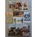 Lancer Regiments including RP Artist postcards, including: 17th Lancers Drum Horse, 5th Royal Irish,