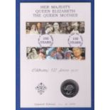 Great Britain 2000 Queen Mother limited edition Isle of Man FDC