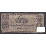 1862 20 Dollars, Richmond, Colombia seated on a bale of cotton, R.M.T. Hunter at right, T47, P48,