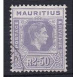 Mauritius 1938-3r.50c pale violet, SG261, very fine used