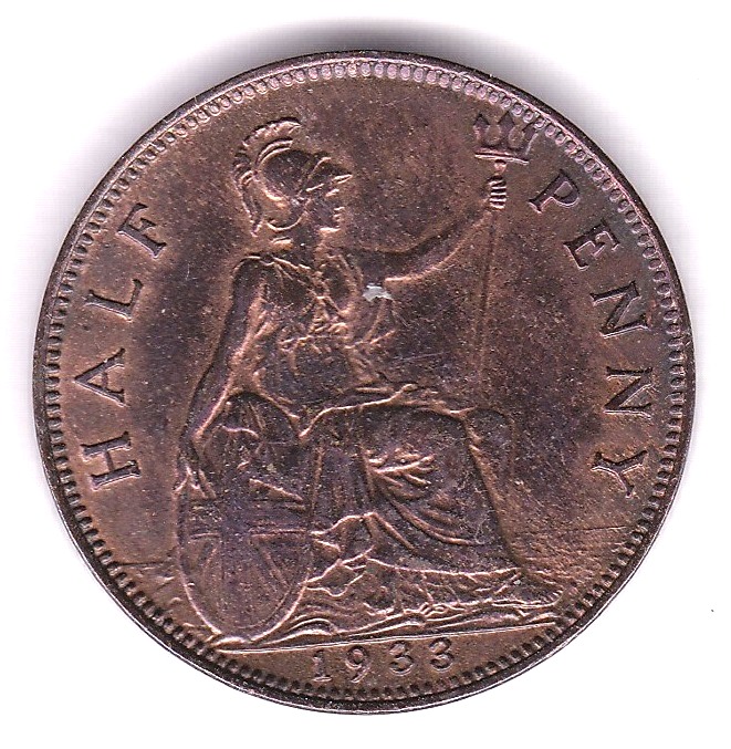 Great Britain Half Penny - 1933 Ref S4058, Grade AUNC. - Image 5 of 6