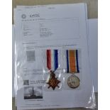 WWI Casualty 1915 Star and British War Medal to Engineman 1378ES William Charles Oldman R.N.R. H.