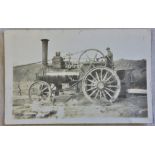 Steam Tractor Engines - A fine early RP postcard - Engine at work at Thetford