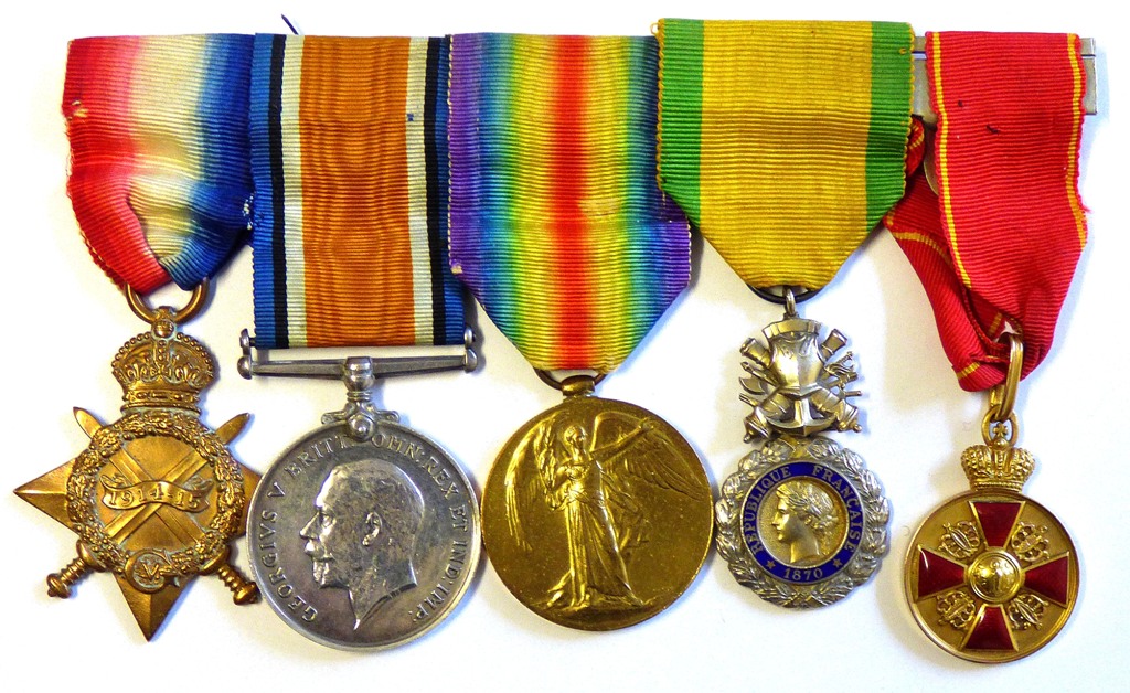 WWI Battle of Jutland Group of five awarded to Chief Gunner Albert Edward Seymour R.N. With WWI