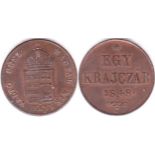 Hungary 1848 EGY(1) Krajczar KM 430.1, UNC, full lustre