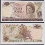 New Zealand-Reserve Bank 1981-85, One Dollar, Y92 134680 Brown, Hardie, Chief Cashier signature,