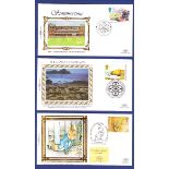 FDC - Great Britain Small silks 1994 and part 1995 15 sets in total including 1995 Greeting.