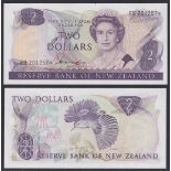 New Zealand-Reserve Bank 1981-85, Two Dollars, EB 201257 Purple, Hardie Chief Cashier signature,