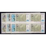 Hong Kong 1984- Maps of Hong Kong set, SG454/457, u/m mint blocks of four