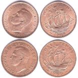 Great Britain 1948-Halfpenny ABUNC, choice-Great Britain 1950-Halfpenny, ABUNC