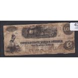 United States(Confederate) 1863-Richmond 100 Dollars, Steam Train, Milkmaid at left, AVF, Water