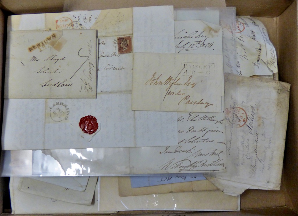 Great Britain-An accumulation of mostly Elgin + Schick postal history with a range of pre-adhesive