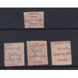 Great Britain 1870 -Copestage, Moore, Crampton Security under prints in red, 1/2d and 1d (3)