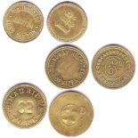 Token Lincolnshire-1.1/4d Brass Token C.A.Russell Aunc-Token Wiltshire-Brass, 6d Token-Roundway