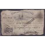 Newcastle Upon Tyne Bank 1836-£5, VG/Fine