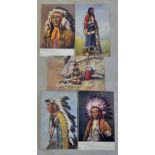 American Indians - range of fine colourful early postcards - Tucks etc