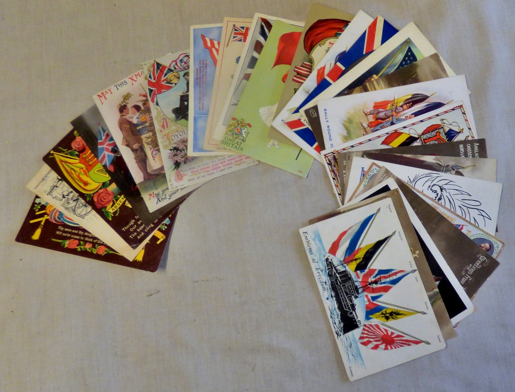 Patriotic Postcards - WWI - Colourful range (25+)