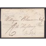 Hampshire 1799-EL Ovington to Higbury Place, Middlesex, with SL Alresford, (HA19) and *** B/Mark,