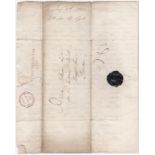 Shropshire 1823 EL - Market Drayton to London (11th Jan 1823) (SH309) size 56x11 mm- brown,