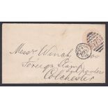 Great Britain - colchester Foreign stamp importer - 1894 penny pink stationery envelope used