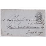 London to Hamburg (L/a)1907-2d stationery envelope