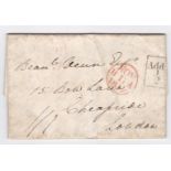 Scotland 1817 EL-Edinburgh-London with red Edinburgh + London receivers and Edinburgh 1/2(ED222)