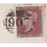 Great Britain (Suffolk) 1848 - large part wrapper Woodbridge to Ipswich with very fine 1841 1d