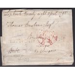 Hampshire 1795-Wrapper Liphook to Large by Glasgow, Large Free-signed Bute, with SL Liphook-rare