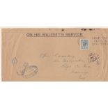 OHMS survey to Iraq (4th Aug 39) air H.Q(4d) DVI stamp.(T) Tax (10) Horslho Iraq H/S.