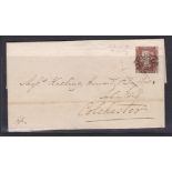 Essex 1843- EL Ipswich + Colchester with very fine, 1841 1d red,'HA' Re- entry 'Ipswich' Maltese