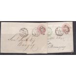 Great Britain 1856-'Penny Pink' stationery env used Norwich (sideways duplex 575) to Bungay (