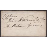 Great Britain/Egypt 1860 Letter to Captain J.W. Clayton, Postman Sg for uncle W.R. Clayton, ex