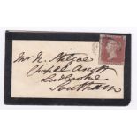 Hampshire 1848 -Mourning cover Torquay to Southam, Warwickshire, with penny red-brown(SG8)3