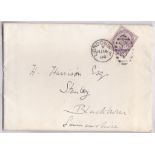 London 1886-Cover(with contents) London to Stanley (Lancs.) with 1d, lilac (SG172) cancelled by