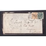 India 1872 - Mourning envelope Jullunder to London, from son of Major Gen HBH Rogers to Joseph