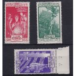 Italy 1935 National Militia mint selection of 3 stamps, S.G.453-455. Cat value £28