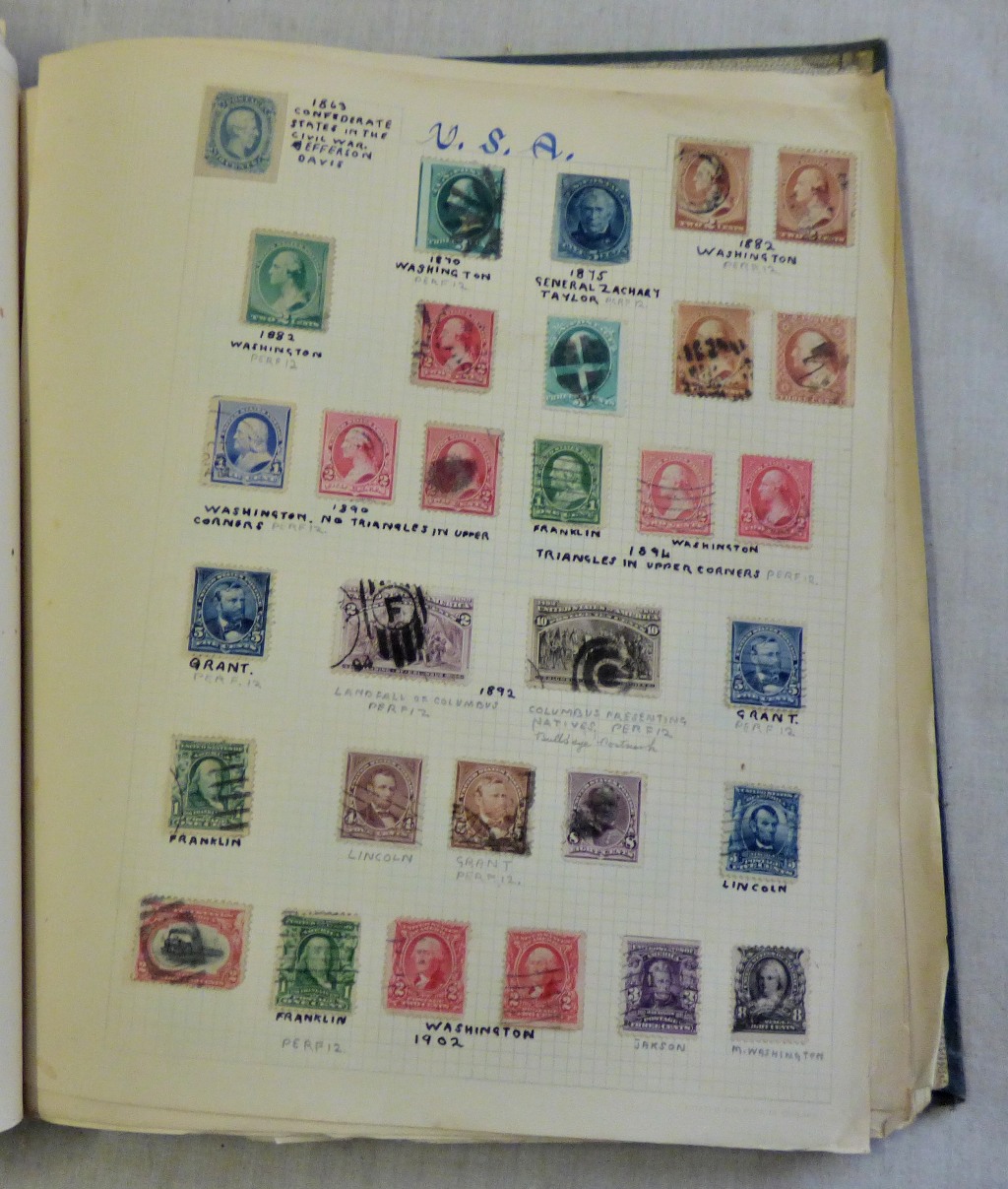 Foreign old-time collection in a green album with Empire and Colonies, USA etc. (100s) - Image 2 of 3