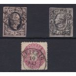 German States Saxony-1851 SG12-1855 SG16-1863 SG39-all fine used