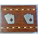 Delightful card holder box wood with two sets of cards