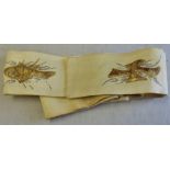 Religious-Vicars silk stole-cream with a fish and a starfish in gold silver embroidery