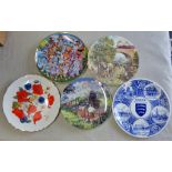 (5) decorative plates-Wedgewood Train Scene 'Over the Canal No.13140A-Franklin plate No.43414-'