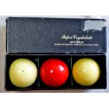 Super Crystallite Billiard Balls-2.1/16", in original box, Match Play, made in England.