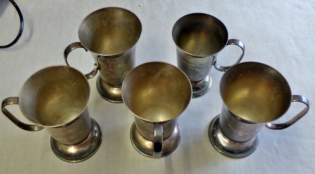 (5) Carrington E.P. A1 Plate goblets-in good condition