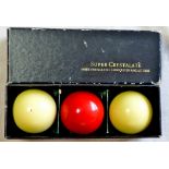 Super Crystallite Billiard Balls-2.1/16", in original box, Match Play, made in England.