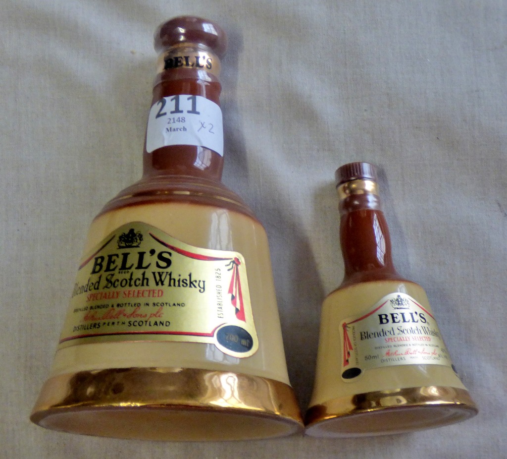 Wade porcelain -'Blended Scotch Whisky (2) these have not been opened one medium-one small - in