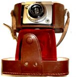 Camera - An Ilford Vario German 'Sports' Camera leather case.