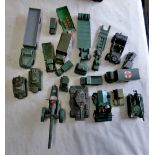 Large mixed lot of Army Trucks and Vans - all diecast in very good condition