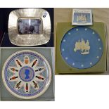 Wedgwood-Jasper Plate-'Across the Delaware'-Bicentennial of American Independence 1776-1996 in