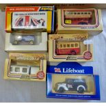 Mixed lot - Vans-(6)One is a Dinky Van in original box Model289 Route master - all vans are boxed,