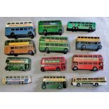 Mixed lot- of Buses - (12) some Dinky die cast-unboxed.